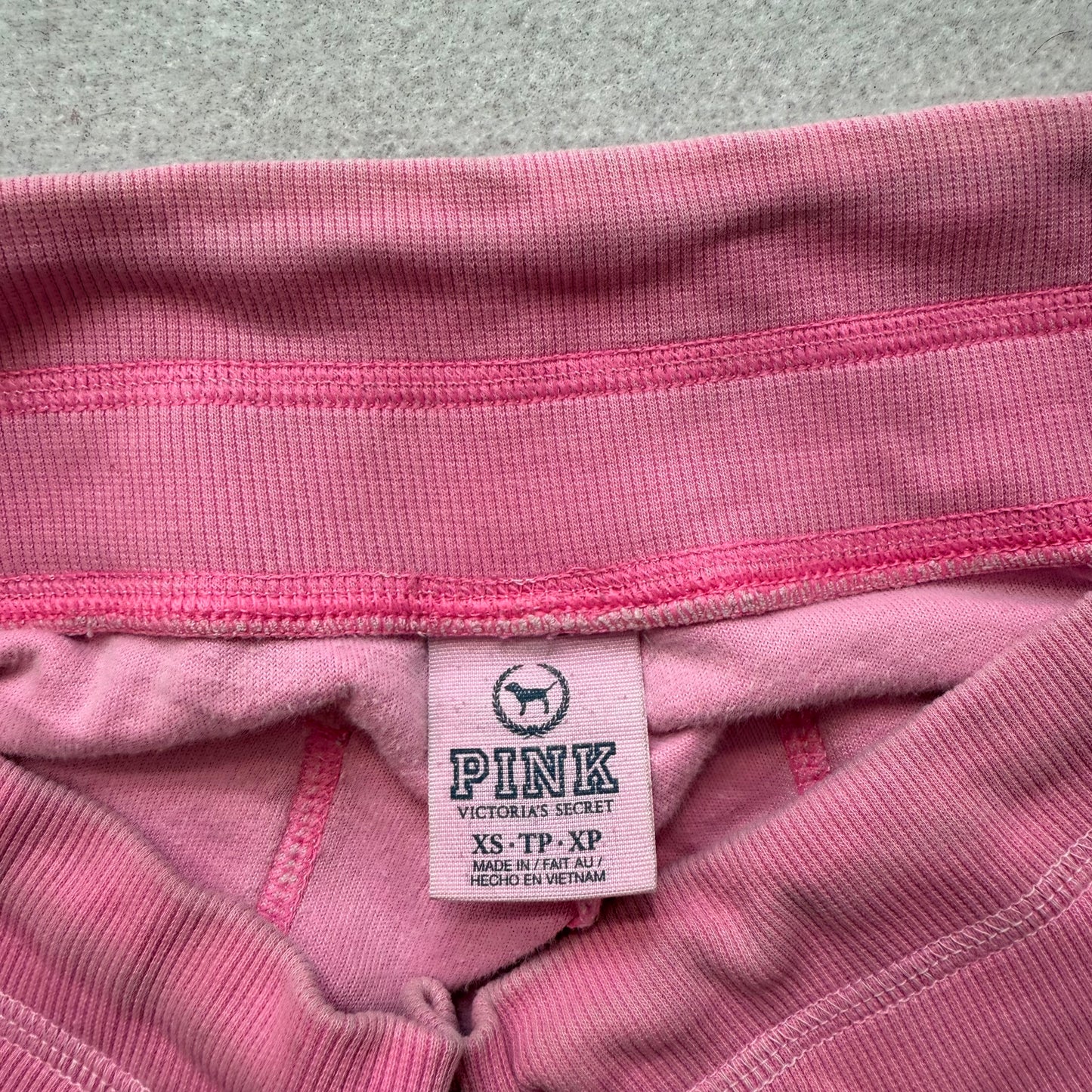 PINK Victoria's Secret Women Pink Velour Flare Track Pant Loungewear Y2K Size XS