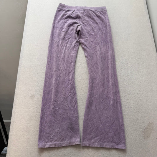 Vintage Juicy Couture Women's Dusty Purple Velour Flared Leg Track Pants Size S