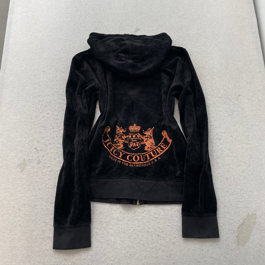 2003 Vintage Juicy Couture Scottie Dog Womens Black Velour Tracksuit Set Size XL