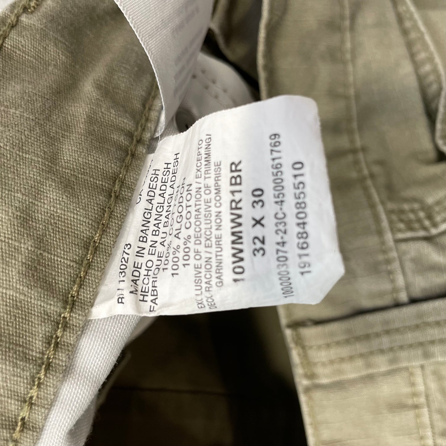Wrangler Workwear Mens Sage Green Ripstop Cargo Pants Utility Pockets Size 32x30