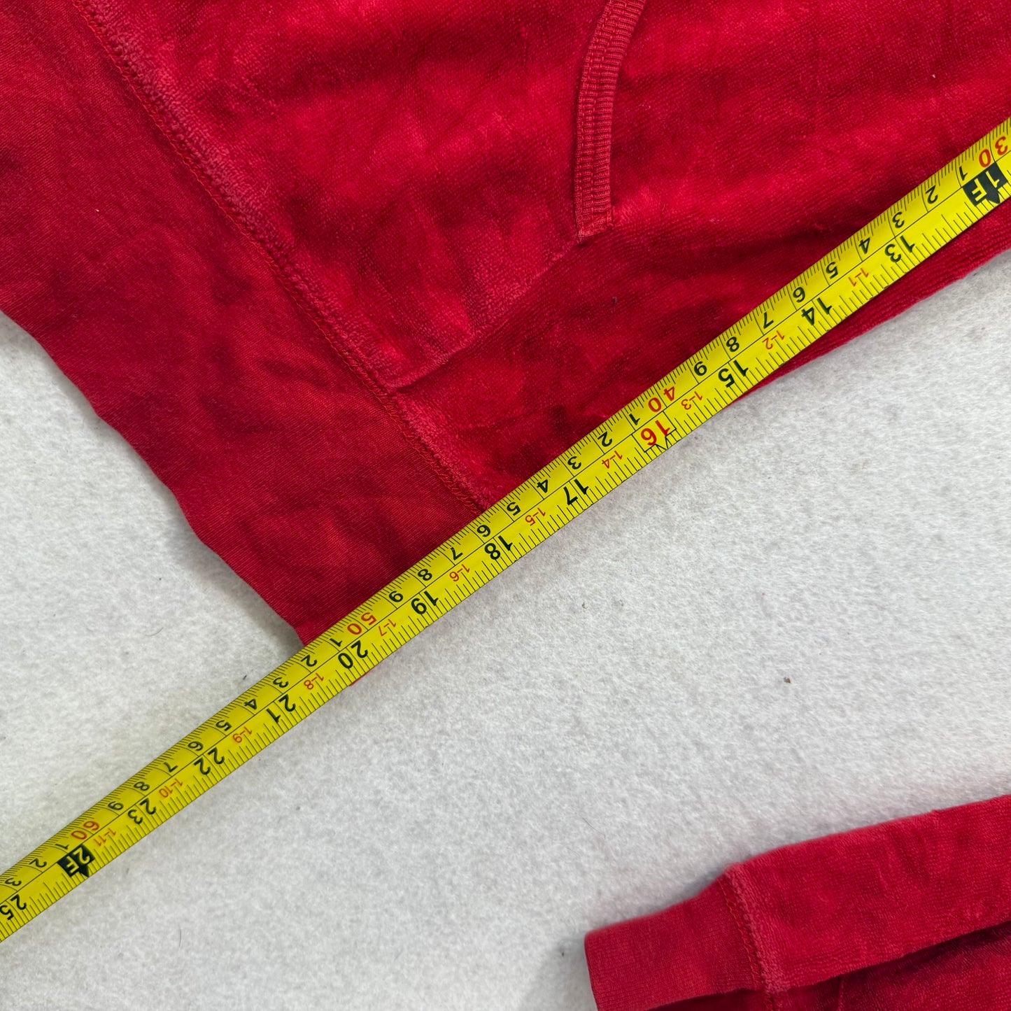 Baby Phat Women's Red Velour Zip Up Hoodie Rhinestones Logo Loungewear Size XL