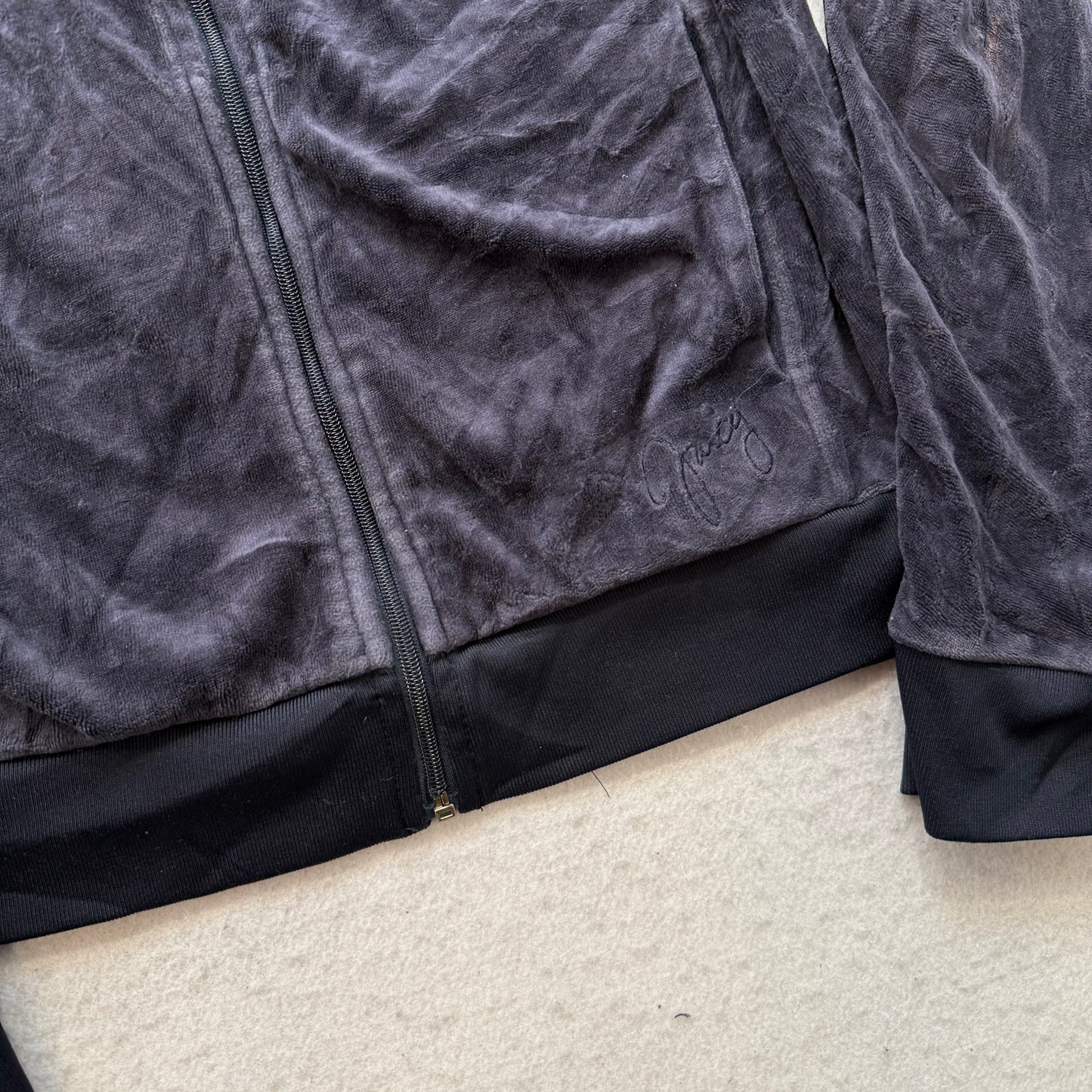 Juicy Couture navy Velour Tracksuit Set Hoodie & Drawstring Pants Size XL/M