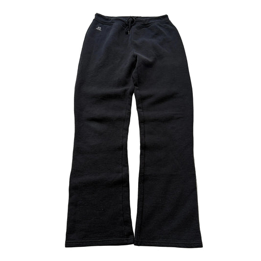 Black Russell Women's Black Fleece Athletic Sweatpants Drawstring Pockets Size L