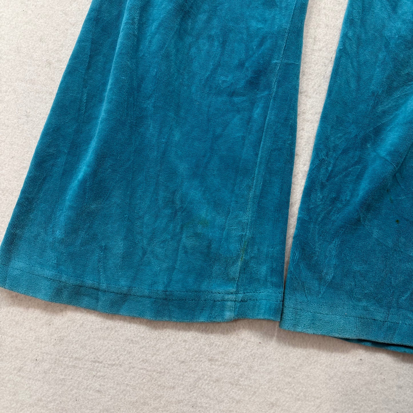 Juicy Couture Women's Teal Blue Velour Flared Track Pant Loungewear Y2K Size M