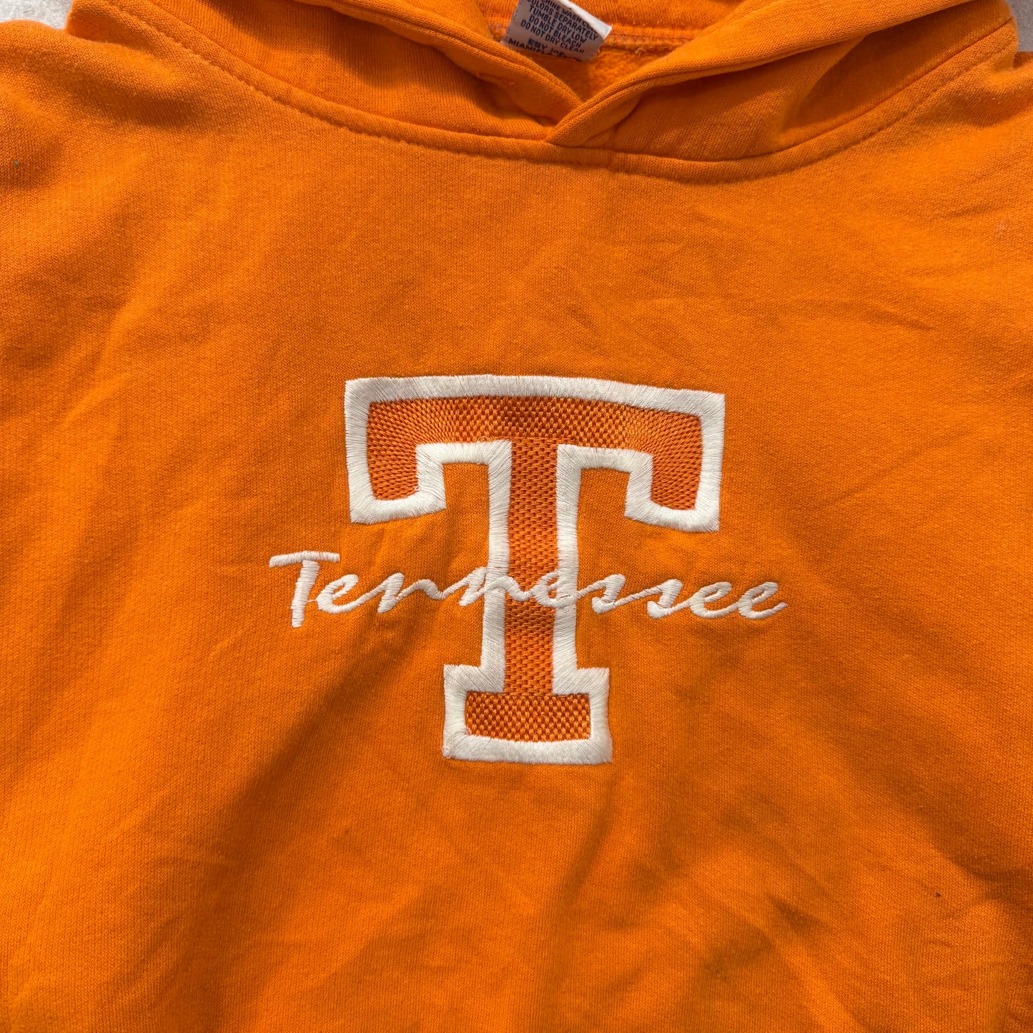 Tennessee Men's Orange Cotton Pullover Volunteers Hoodie Kangaroo Pockets Size L