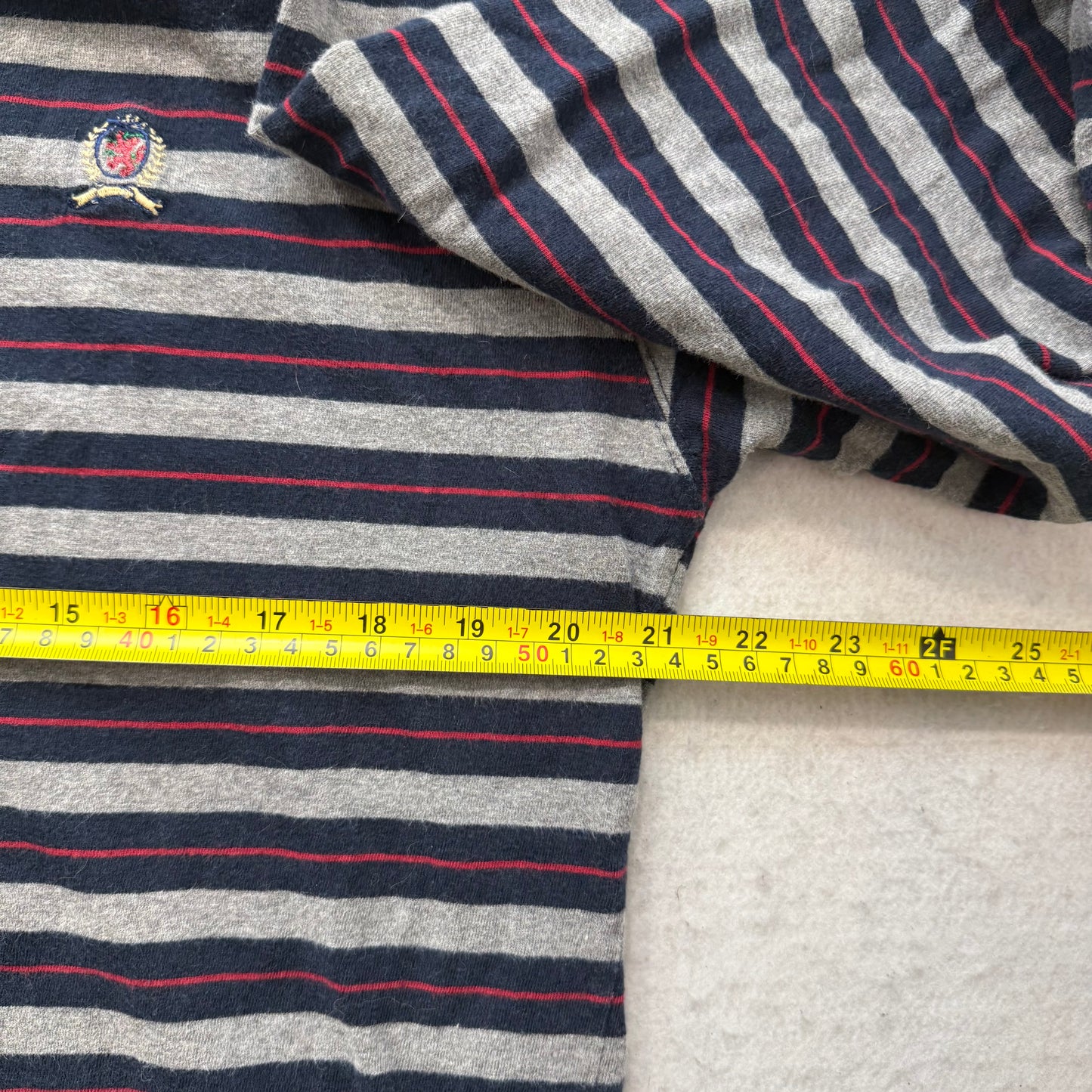 Tommy Hilfiger Men's Nautical Colors Striped Cotton Jersey Turtleneck Y2K Size M