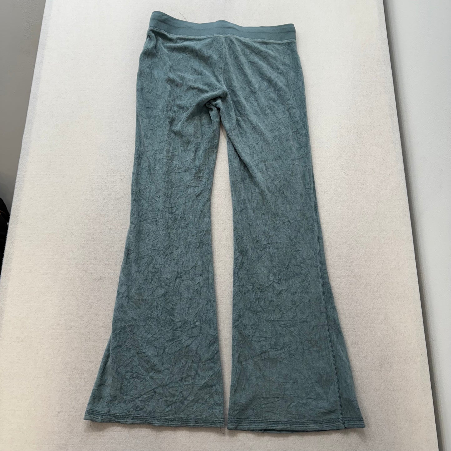 Juicy Couture Teal Velour Flare Track Pants Drawstring Classic Low Rise Size M