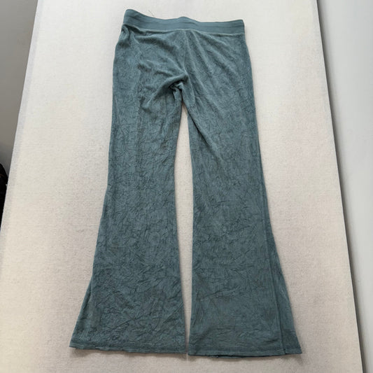 Juicy Couture Teal Velour Flare Track Pants Drawstring Classic Low Rise Size M