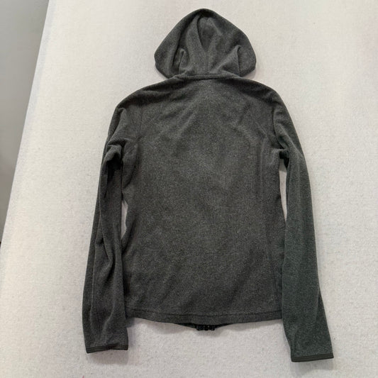 The North Face Women's Gray Glacier Full Zip Hoodie Ruched Pockets Logo Size S