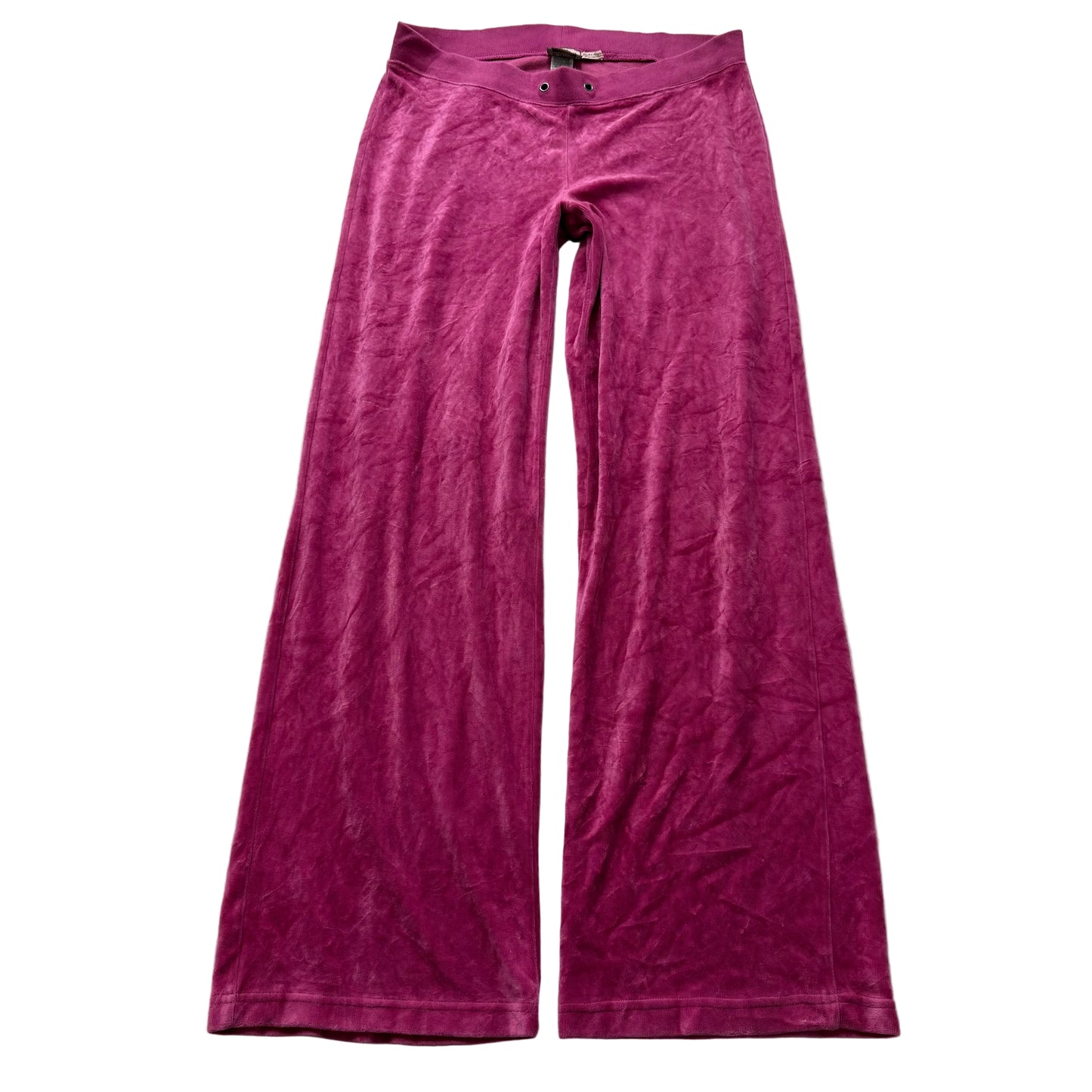Vintage Juicy Couture Women's Pink Velour Flare Leg Track Pants Loungewear Size S