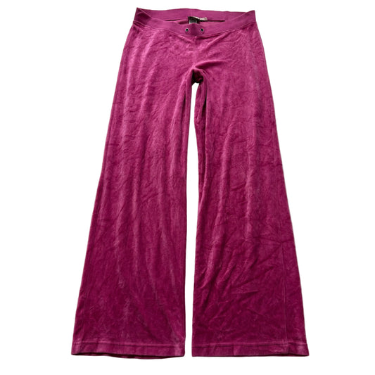 Vintage Juicy Couture Women's Pink Velour Flare Leg Track Pants Loungewear Size S