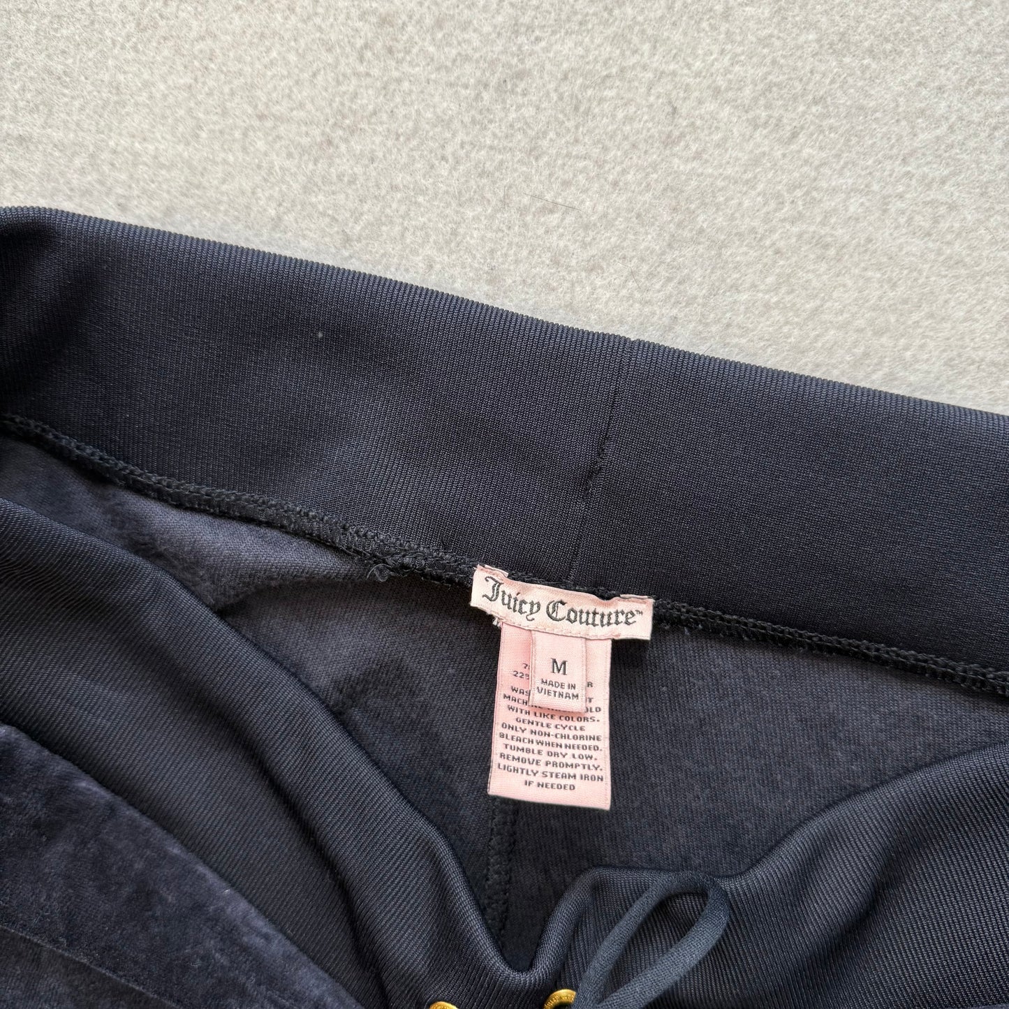Juicy Couture navy Velour Tracksuit Set Hoodie & Drawstring Pants Size XL/M