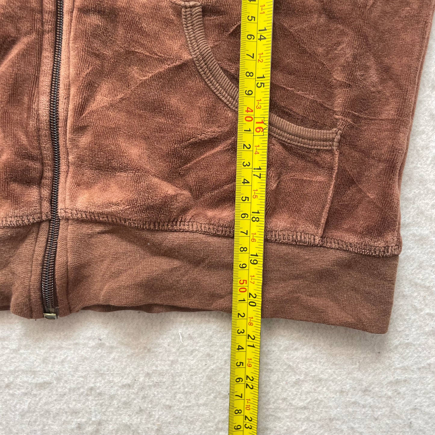 Vintage Juicy Couture Women's Brown Velour Full Zip Hoodie Loungewear Size L