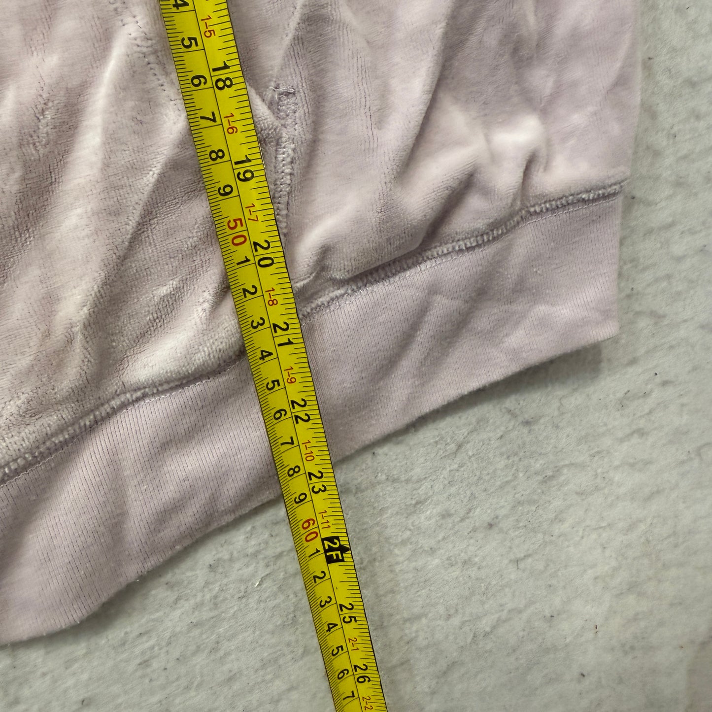 Victoria's Secret PINK Men's Baby Pink Velour Zip-Up Hoodie Drawstring Size L