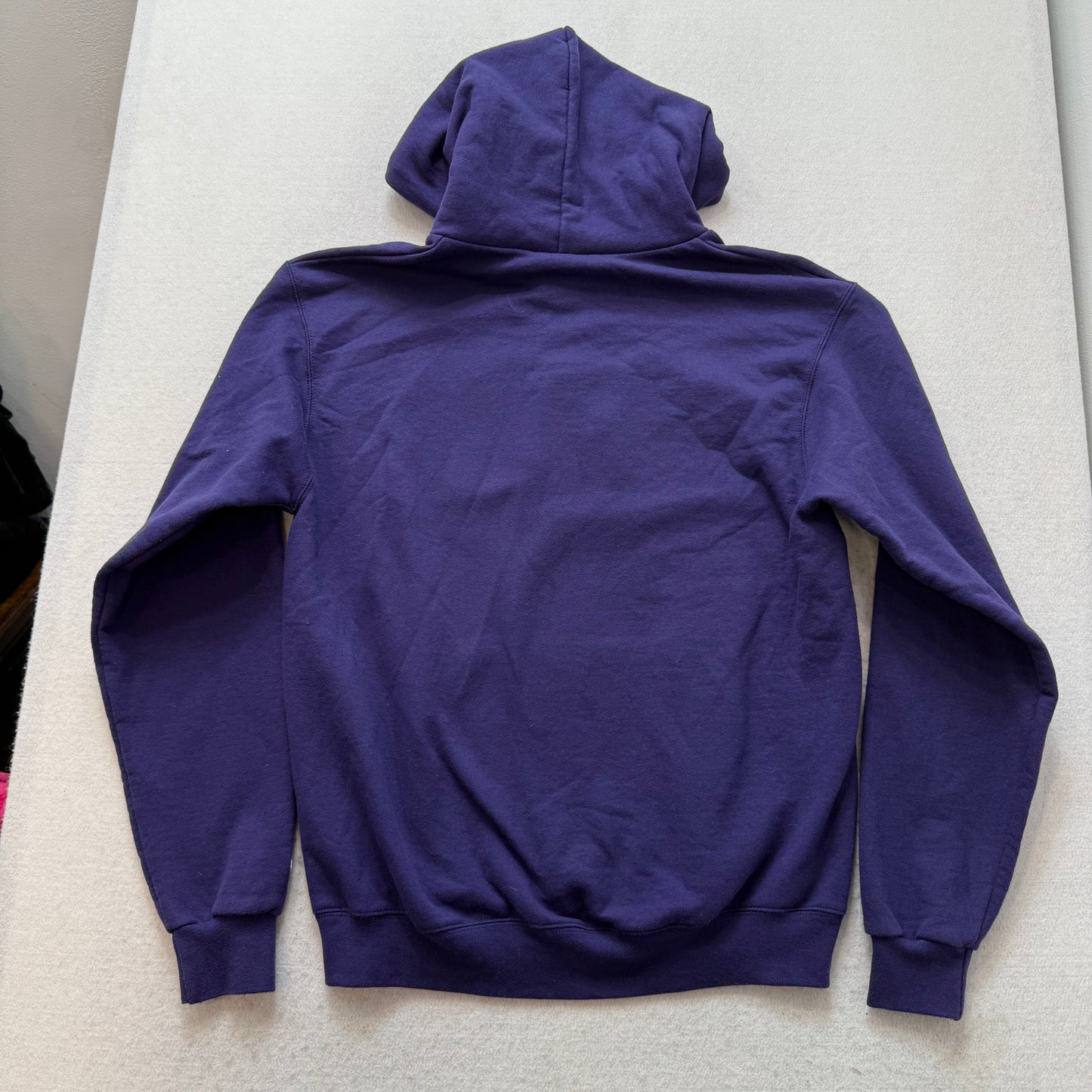 Champions Mens Indigo Cotton Pullover Hoodie Kangaroo Pocket Graphic Logo Size M