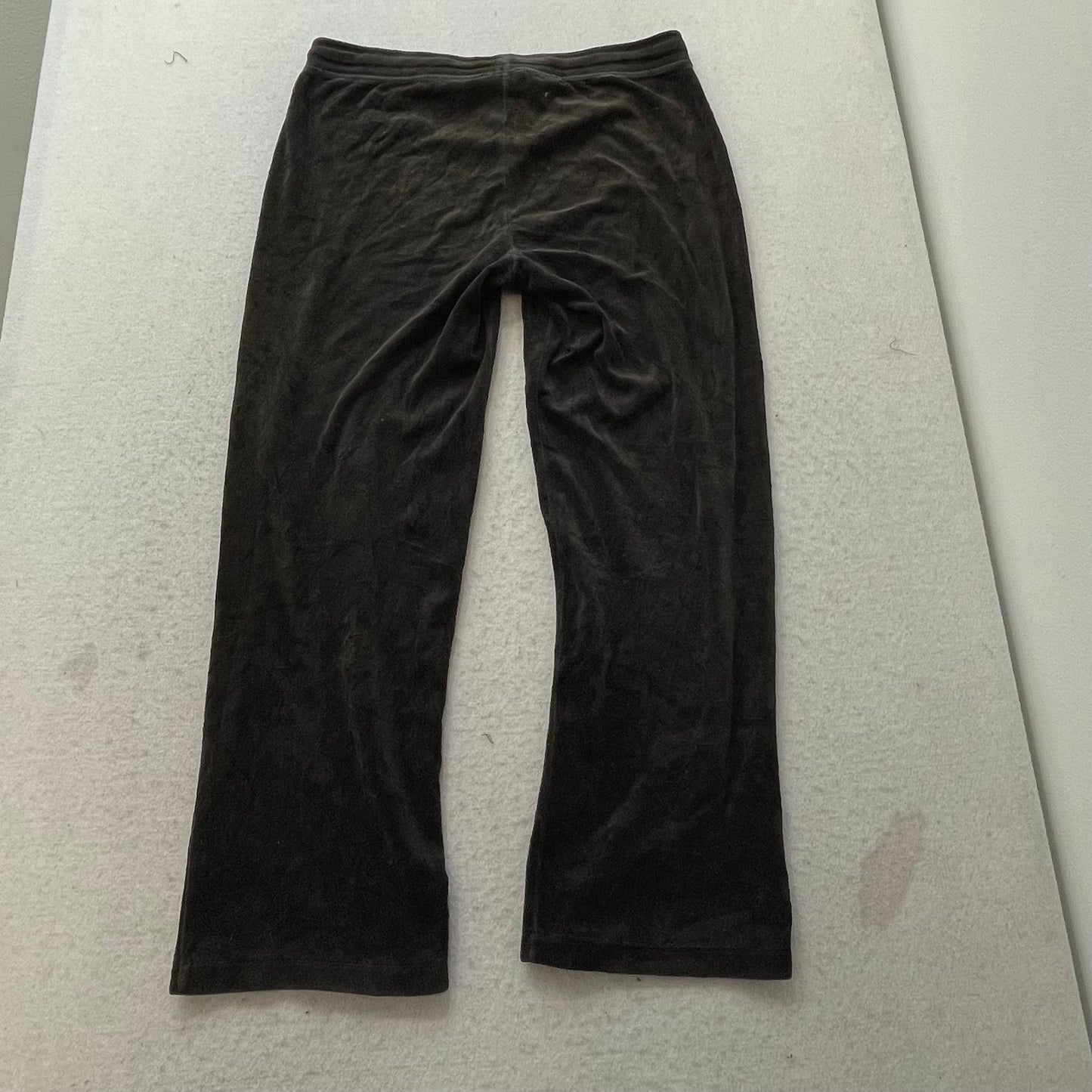 Vintage Juicy Couture Women's Charcoal Velour Wide Leg Track Pant Y2k Size S