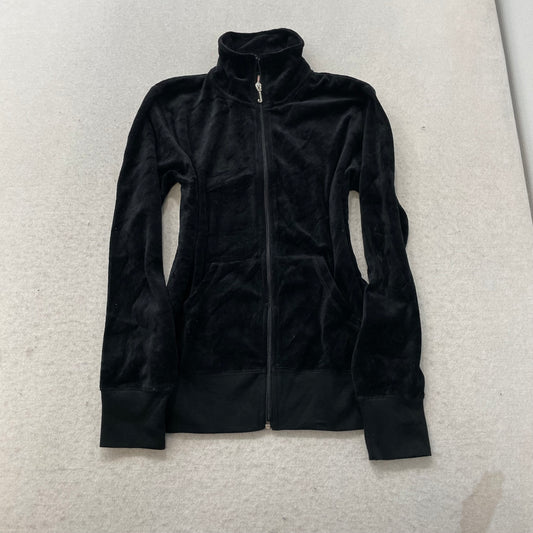 Vintage Juicy Couture Women's Black Velour Tracksuit Set Jacket & Pant Size M/S