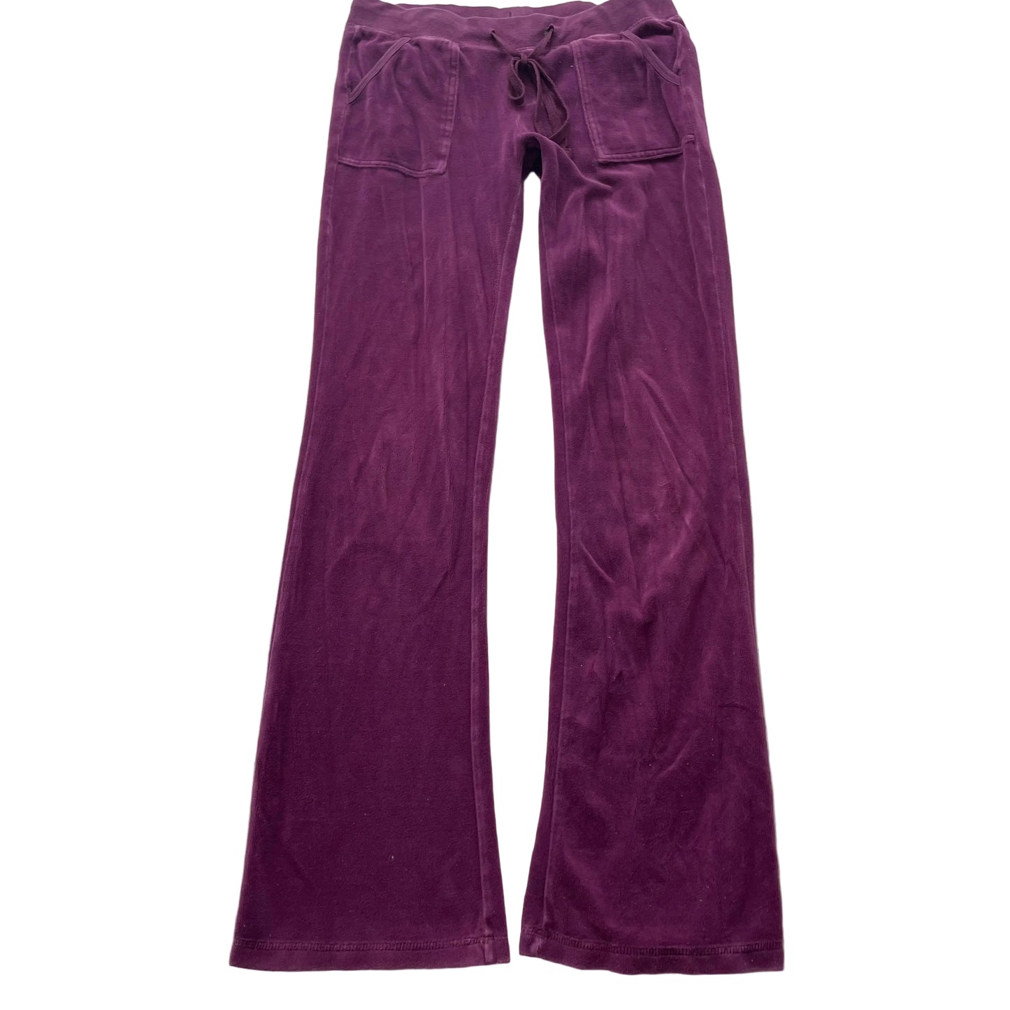 Vintage Juicy Couture Women's Purple Wine Flared Track Pant Flap Pockets Size S