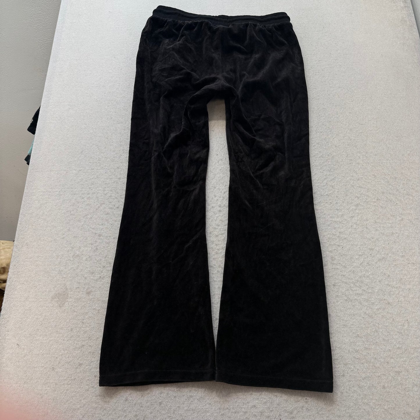 Vintage Juicy Couture Womens Charcoal Velour Flared Track Pant Drawstring Size S