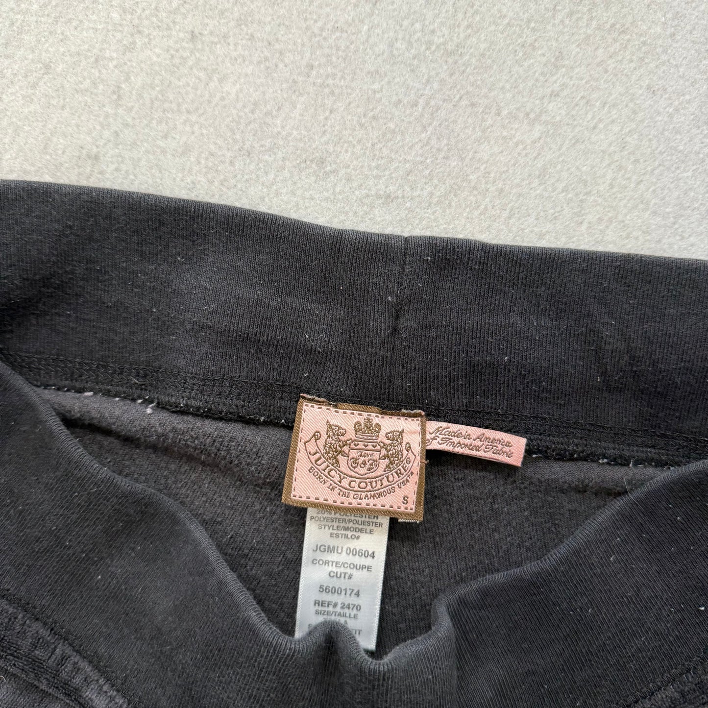 Vintage Juicy Couture Women's Black Velour Flare Track Pant Drawstring Size S