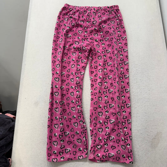 Mayfair Women Pink Heart Allover Print 100% Polyester Pajama Pants Casual Size L