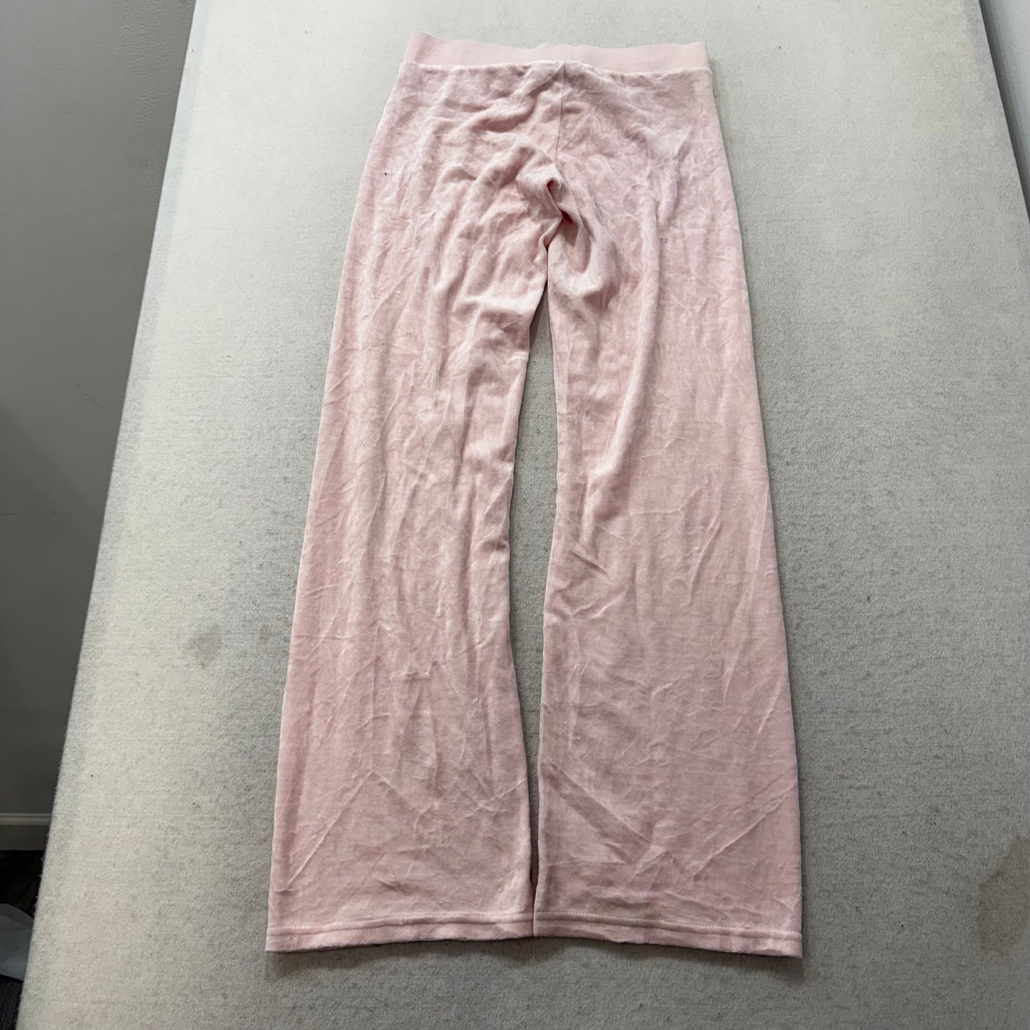 Juicy Couture Women's Pastel Pink Velour Flare Track Pant Loungewear Y2K Size XS