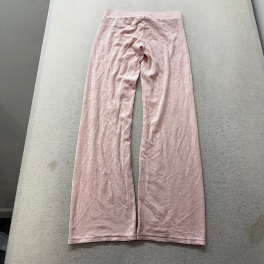 Juicy Couture Women's Pastel Pink Velour Flare Track Pant Loungewear Y2K Size XS