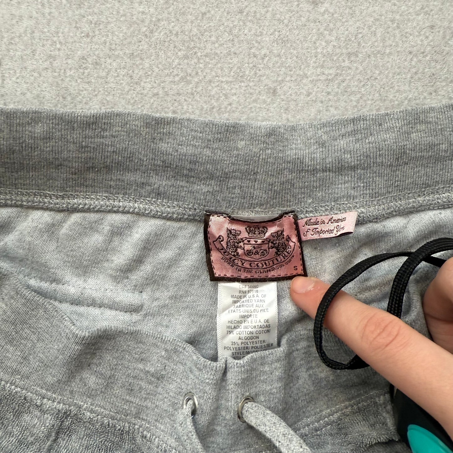 Vintage Juicy Couture Women's Heather Gray Terrycloth Flared Track Pant Size S