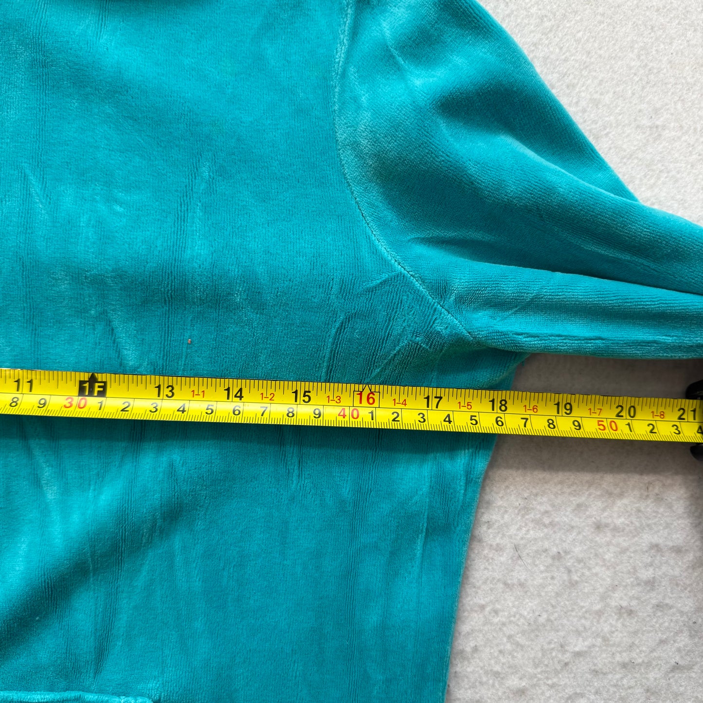 Vintage Juicy Glitter Couture Women's Aqua Blue Velour Track Jacket Logo Size L