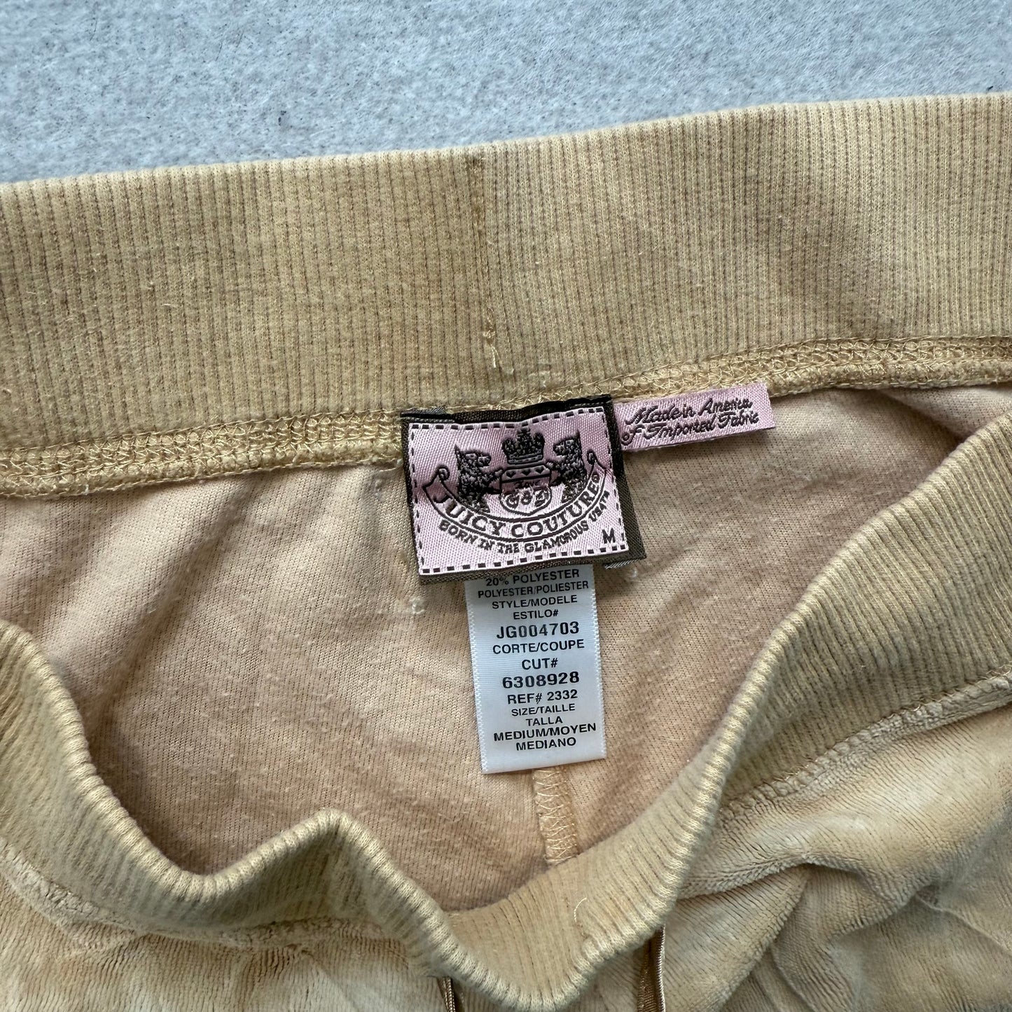 Juicy Couture Women's Beige Velour Tracksuit Set Hoodie & Flared Pant Size L/M