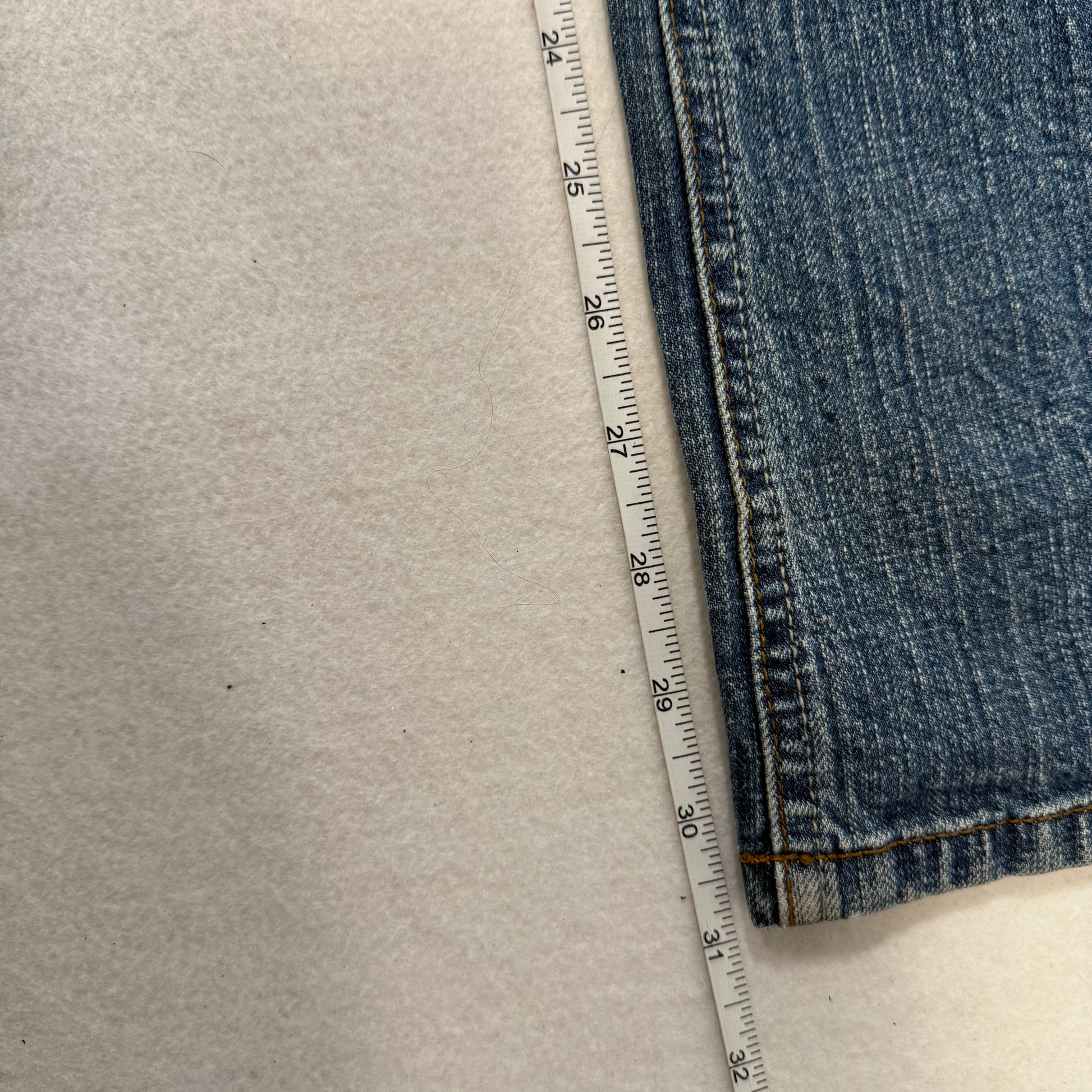 Vintage Chelsea Low Rise Blue Denim Jeans with Back Pocket Embroidery Size 15 - Clean Curriculums 