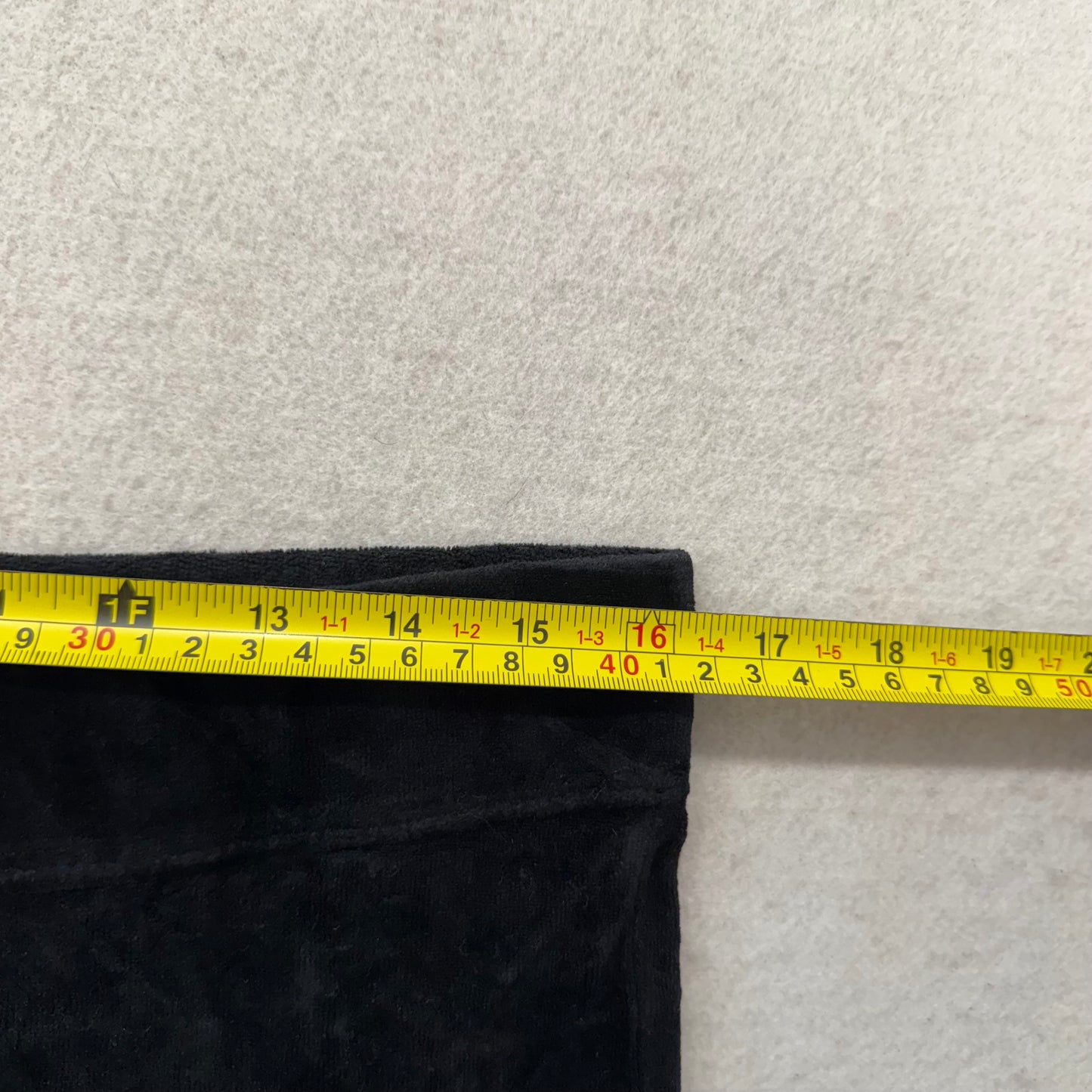 Vintage Juicy Couture Womens Black Velour Straight Leg Track Pant Zip Hem Size S