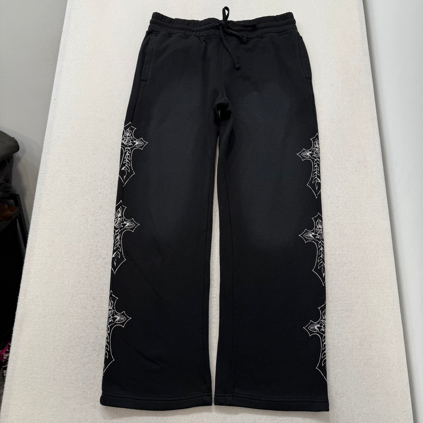 ED HARDY “Crosses” SUNFADED BLACK BAGGY PANTS