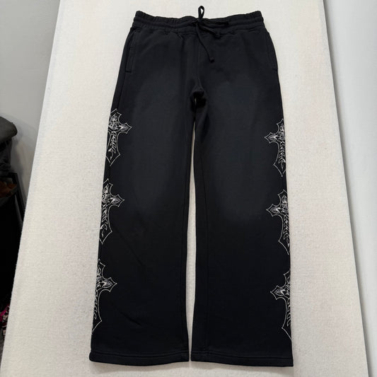 ED HARDY “Crosses” SUNFADED BLACK BAGGY PANTS
