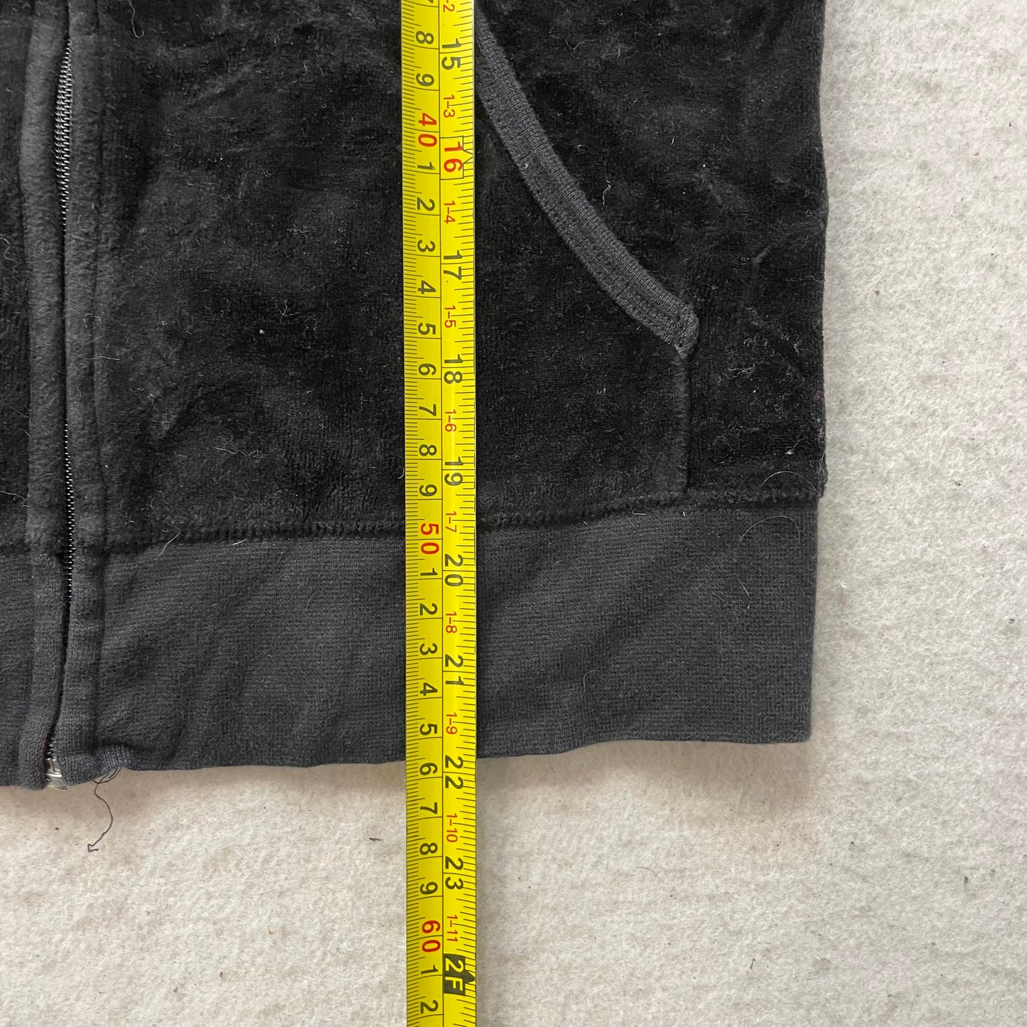Juicy Couture Scottie Dogs Women's Black Velour Zip-Up Hoodie Rhinestones Size S