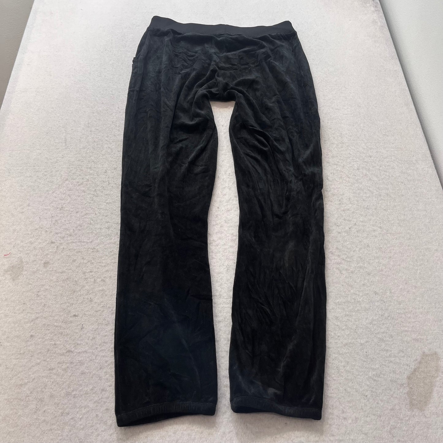 Juicy Couture Women's Black Velour Tracksuit Set Hoodie & Graphic Pant Size M/S