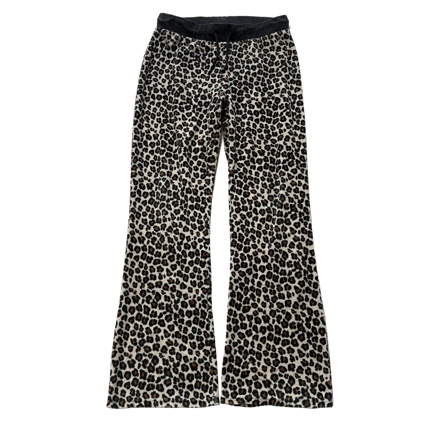 Juicy Couture Women's Leopard Print Velour Flared Track Pants Loungewear Size M