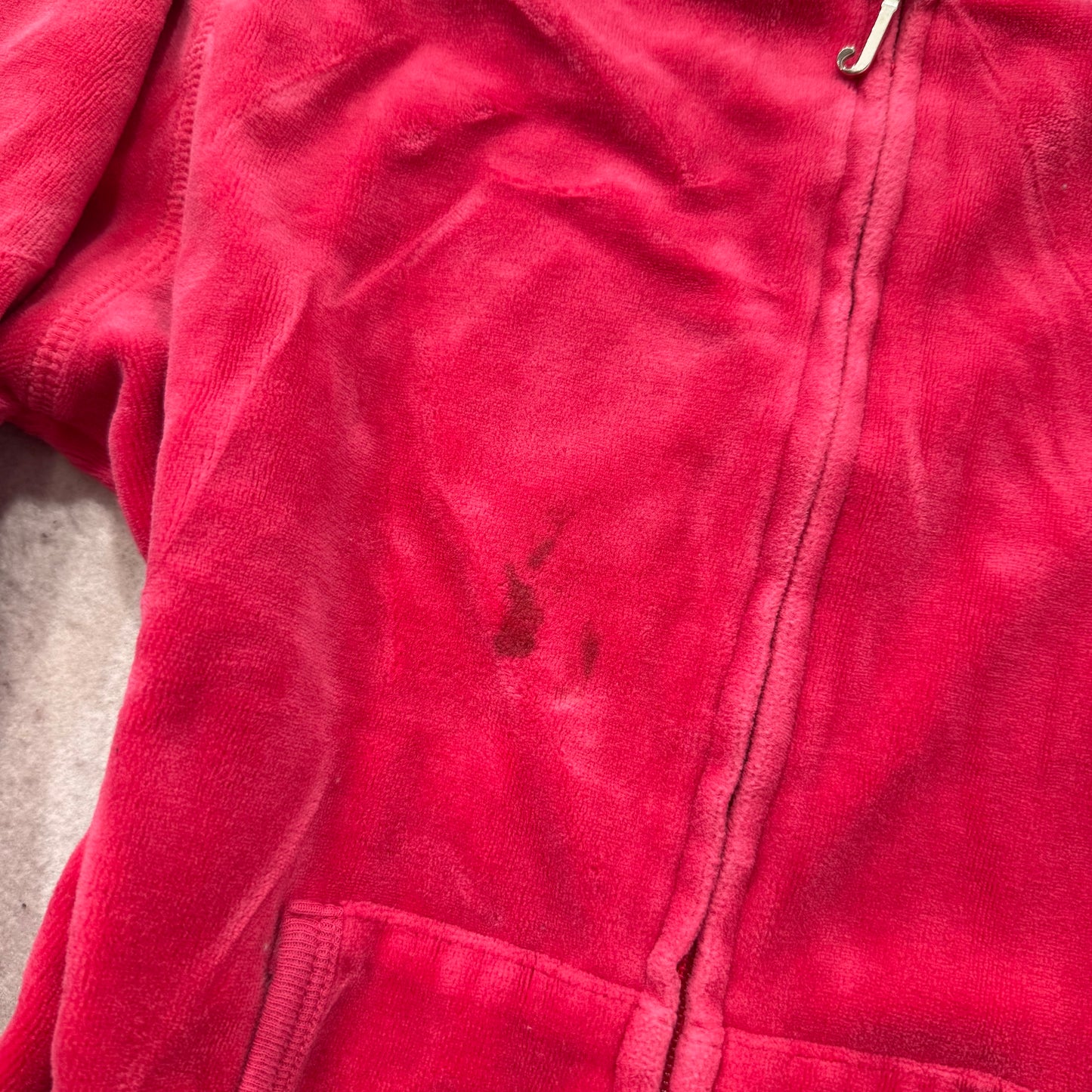 Vintage Juicy Couture Scottie Dogs Women's Hot Pink Velour Zip-Up Hoodie Size S