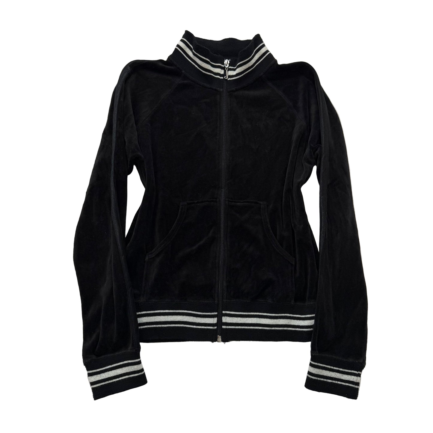 Vintage Juicy Couture black stripe full zip track jacket size M