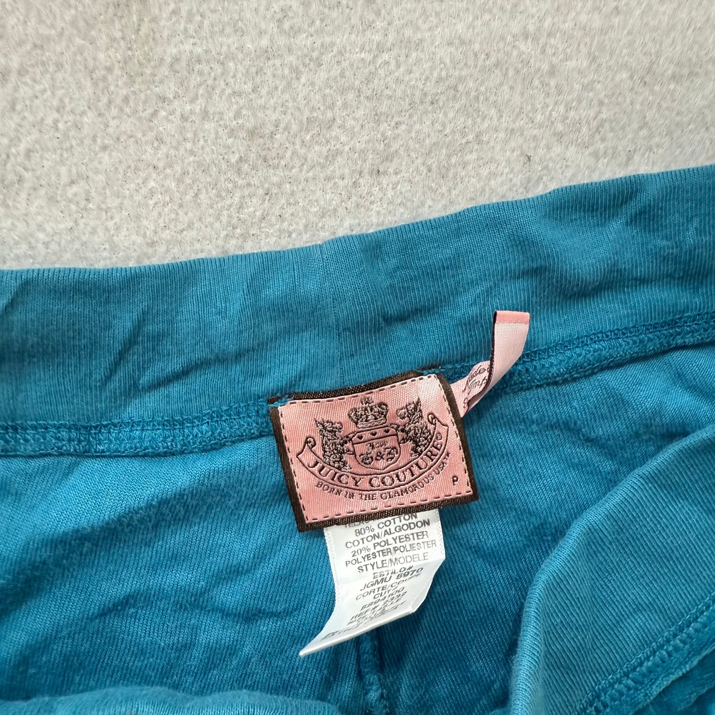 Juicy Couture Women's Blue Velour Flared Track Pant Gold Embroidered Logo Size P