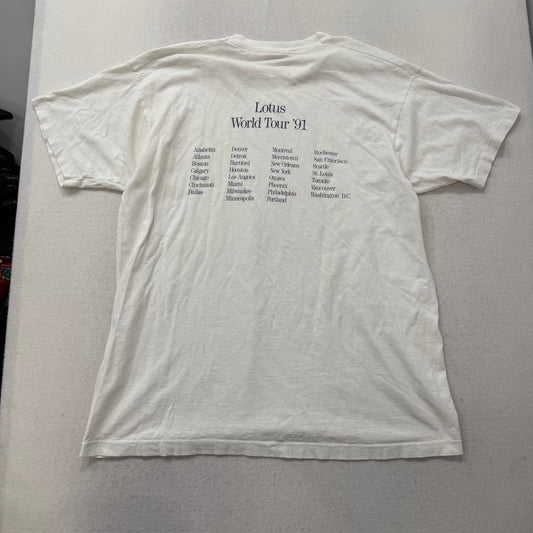 Fruit of the Loom Mens White Cotton Windows Lotus Microsoft Tech T-Shirt Size XL