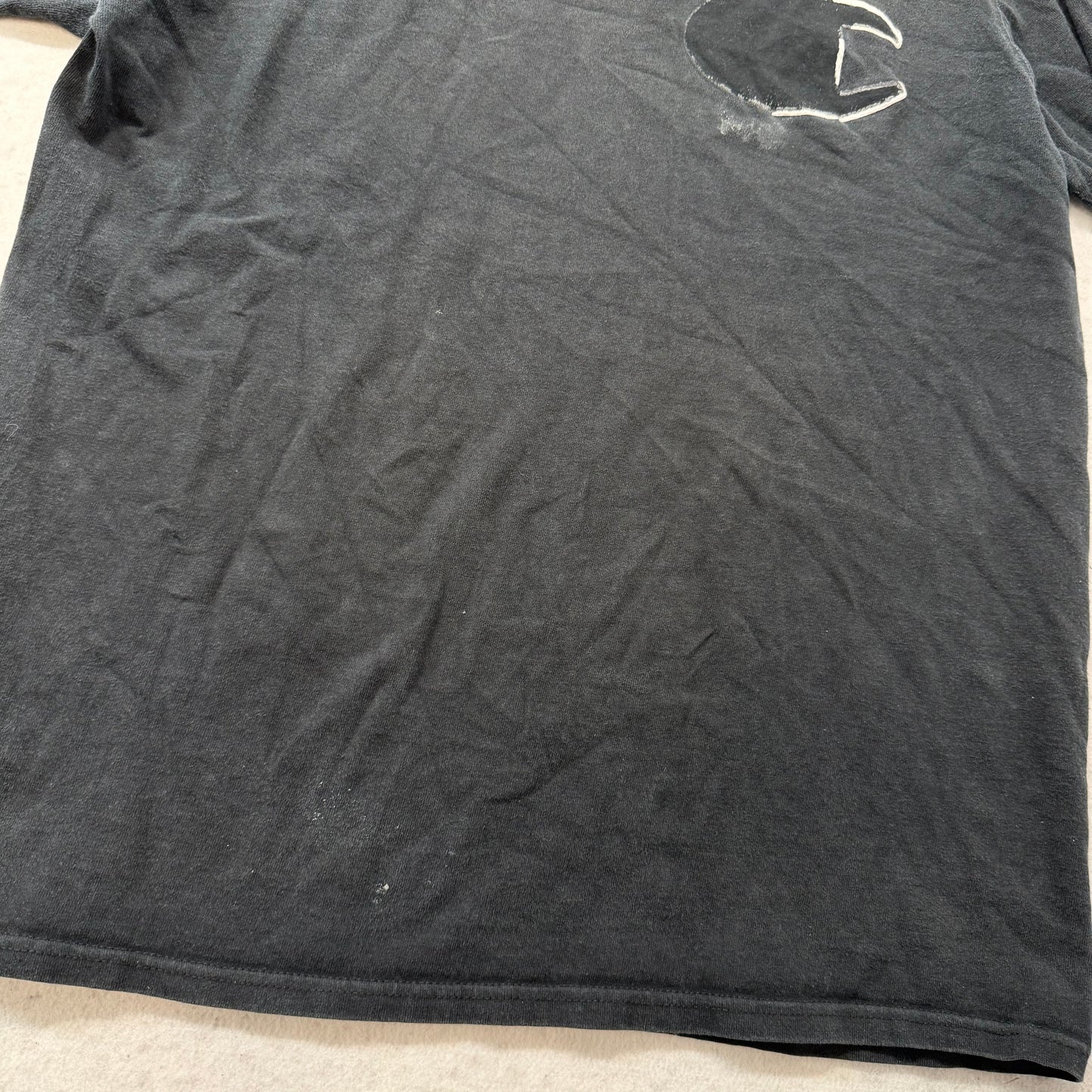 Champions Men's Faded Black Cotton T-Shirt Short Sleeves Crewneck Logo Size XL