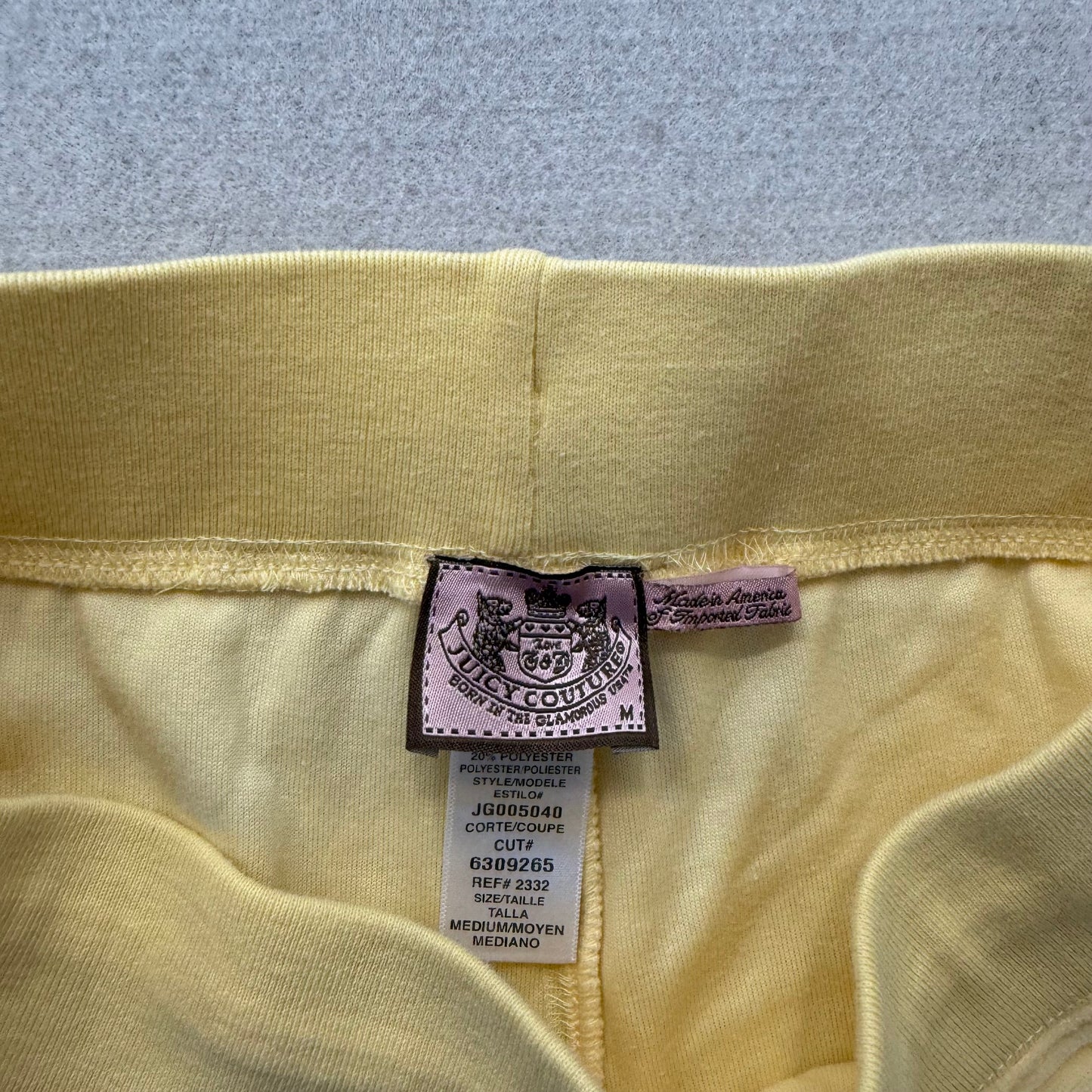 Juicy Couture Women's Pastel Yellow Tracksuit Set Full Zip Hoodie & Pant Size M