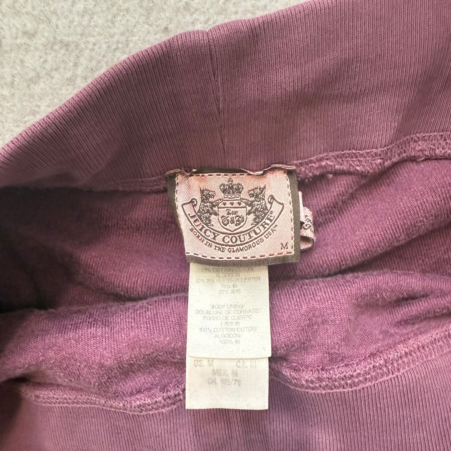 Juicy Couture Women's Plum Velour Flared Track Pant Loungewear Drawstring Size M