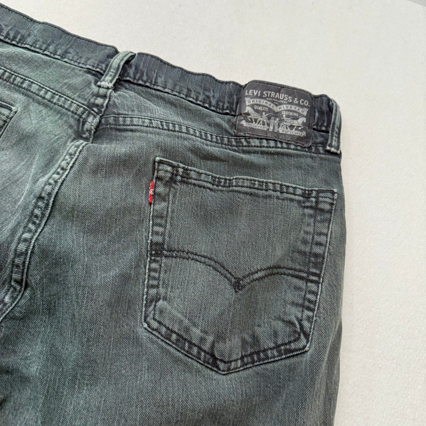Levi's Men's Forest Green Straight Denim Jeans Pockets Classic Mid-Rise Size 34