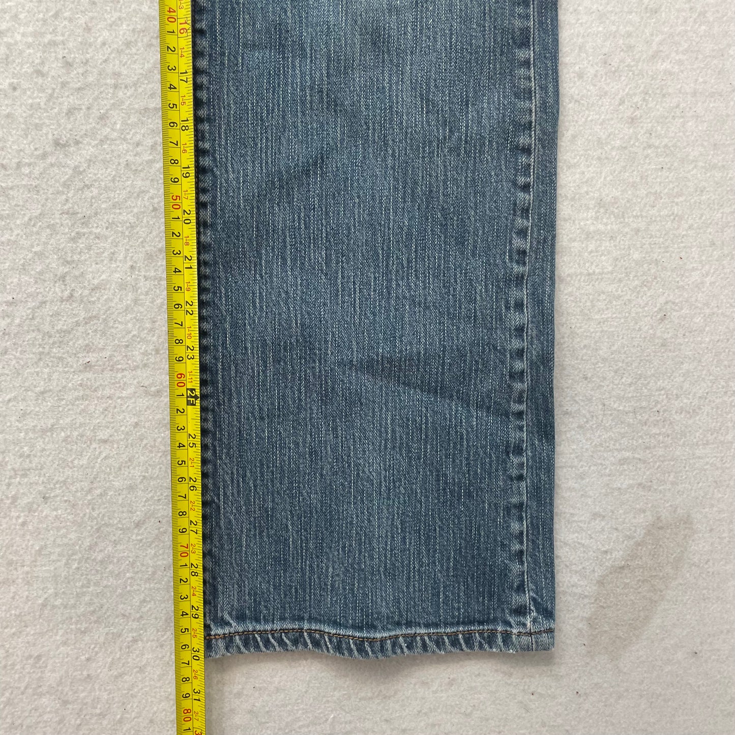 New York & Company Women's Medium Blue Denim Bootcut Jeans Distressed Size 12