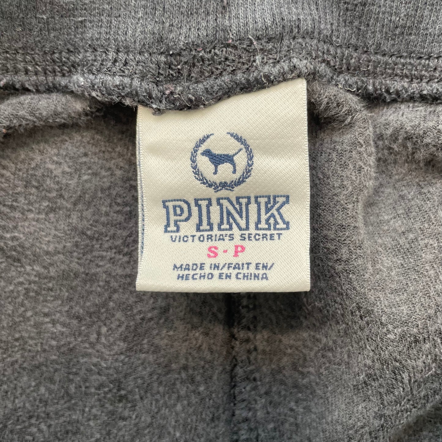 Victoria's Secret PINK Womens Charcoal Gray Velour Flared Track Pant Logo Size S
