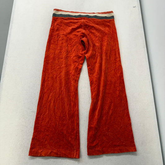 Juicy Couture Orange Velour Flared Track Pant Drawstring Low Rise Classic Size L