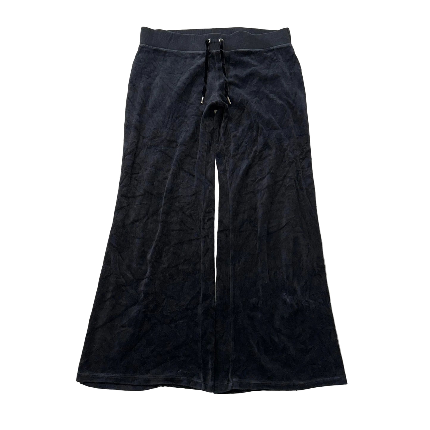 2003 Vintage Juicy Couture Women's Black Velour Flare Wide Leg Track Pant Size S
