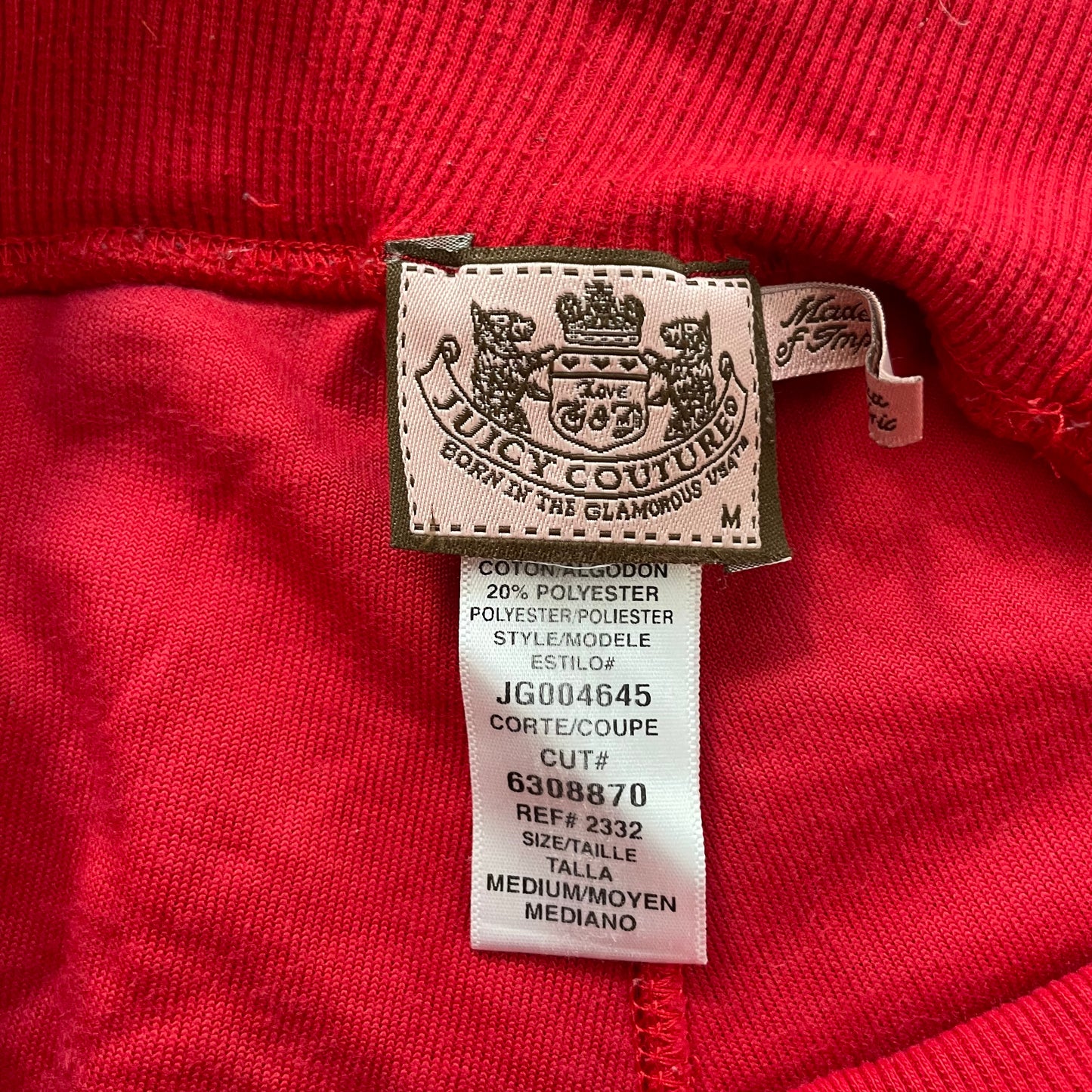 Juicy Couture Women's Red Velour Flared Track Pant Drawstring Loungewear Size M